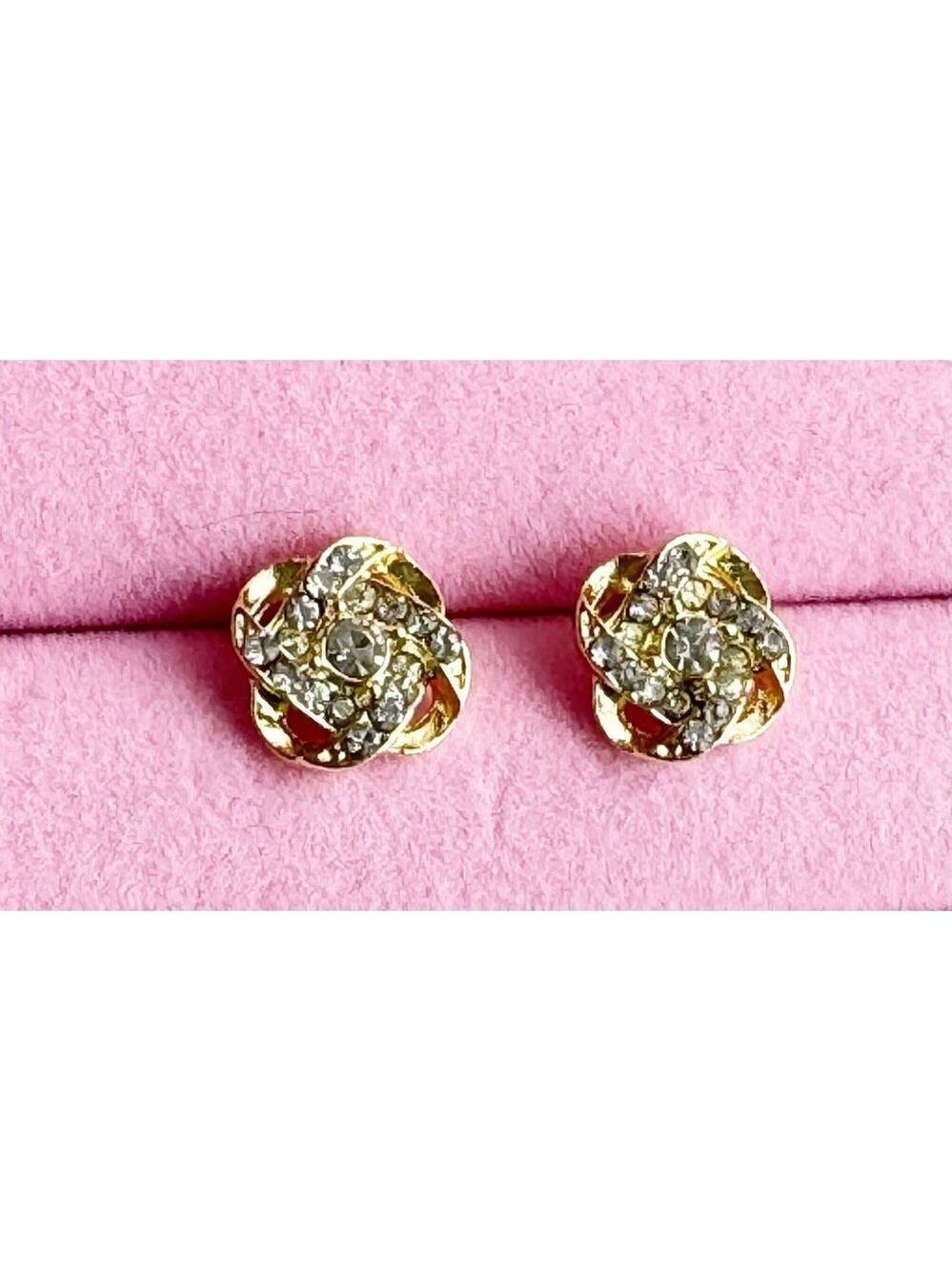 Double Knotted Wedding Bridal Stud Earrings